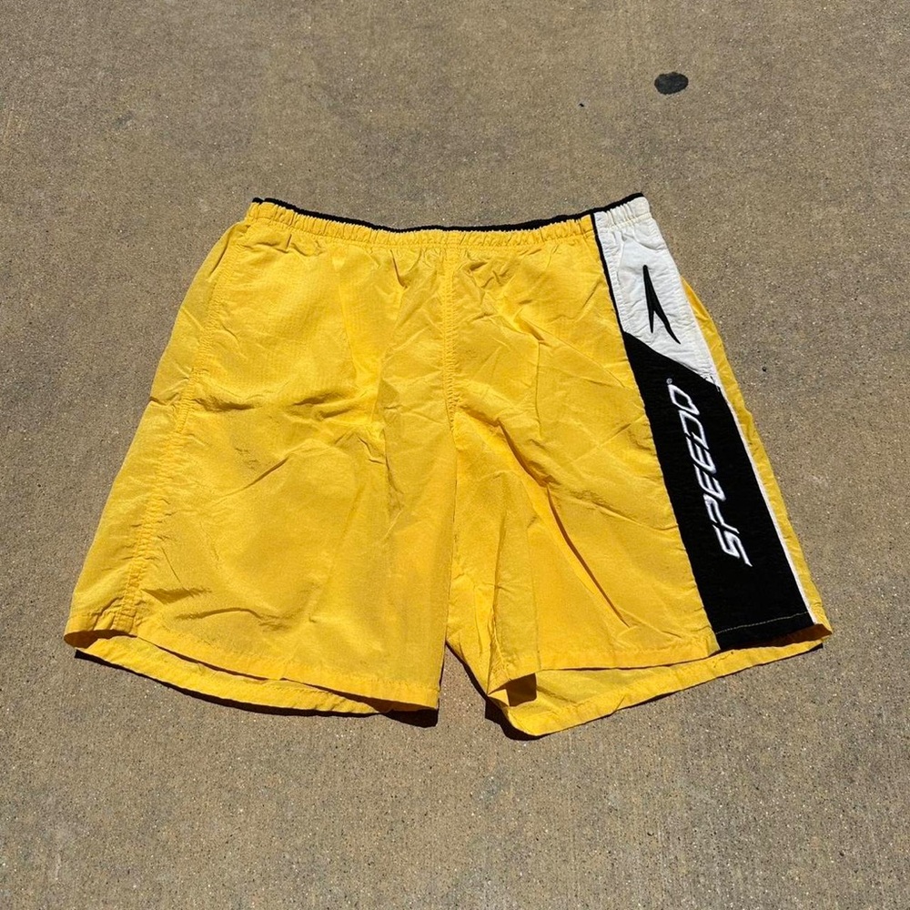 Speedo Men's Yellow Swim-briefs-shorts